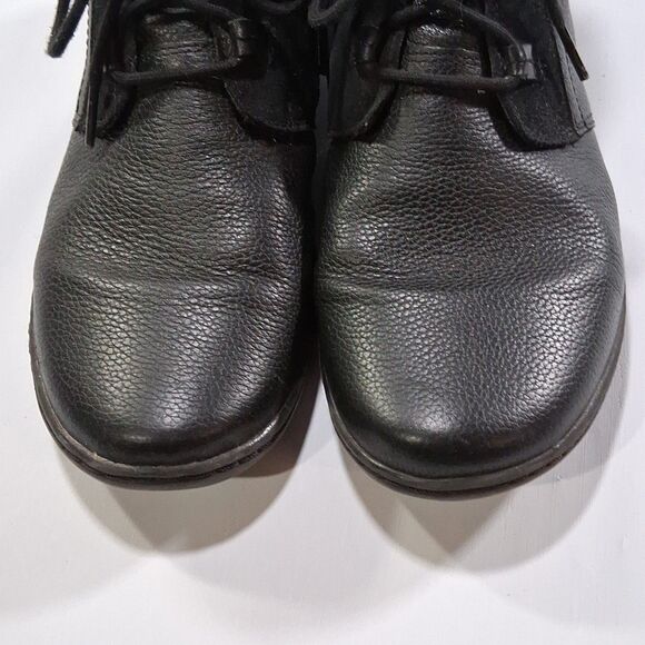 CLARKS COLLECTION Soft Cushion  Ankle Boots Sz 7.5M Black Leather Faux Fur - Picture 7 of 9